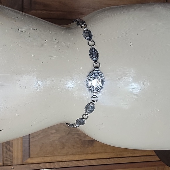 Vintage Sanford Sancrest R Native American Navajo Silver Concho Link Belt - Picture 3 of 10